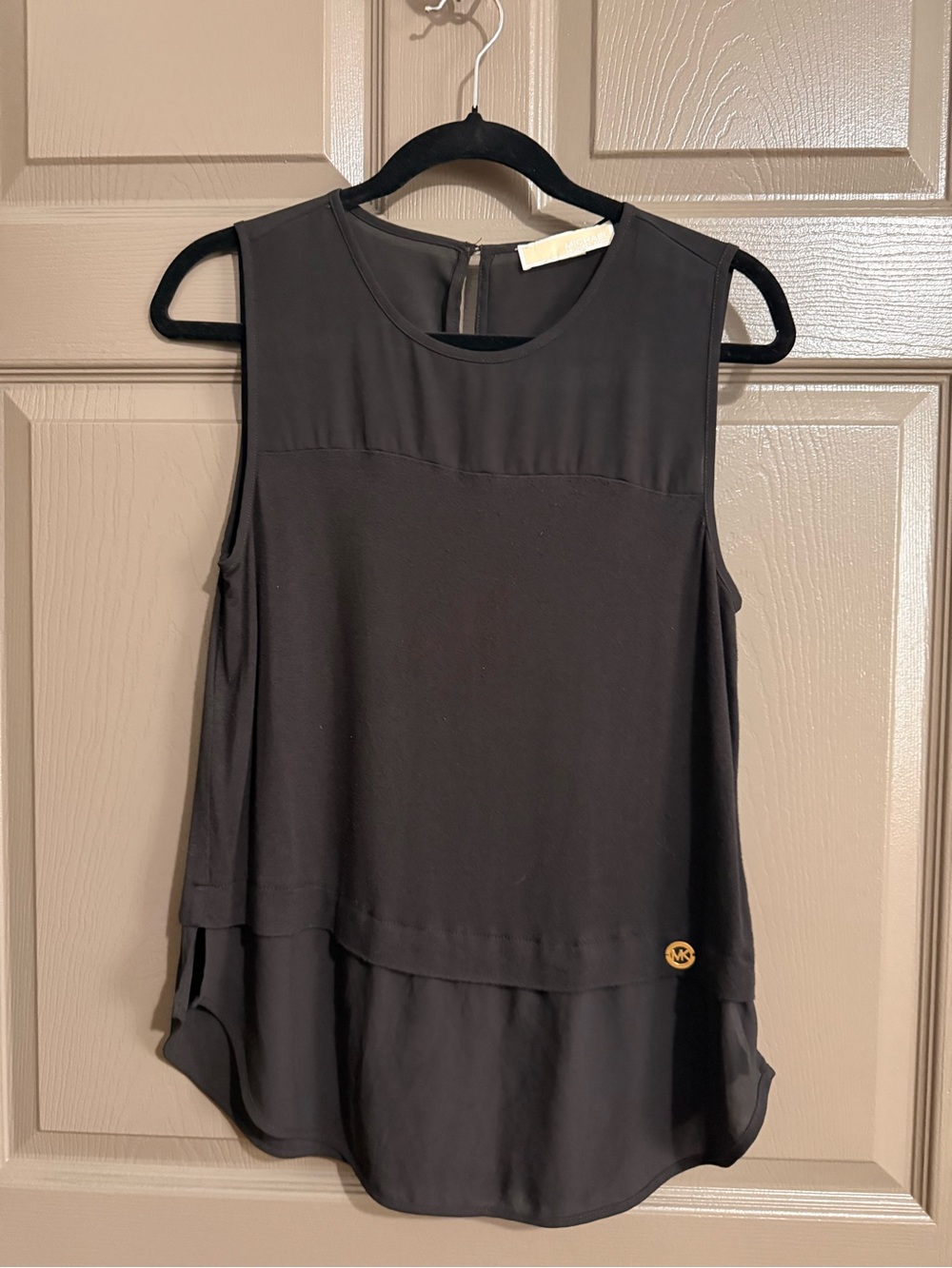 Michael Kors Black Layered Sleeveless Shell Top